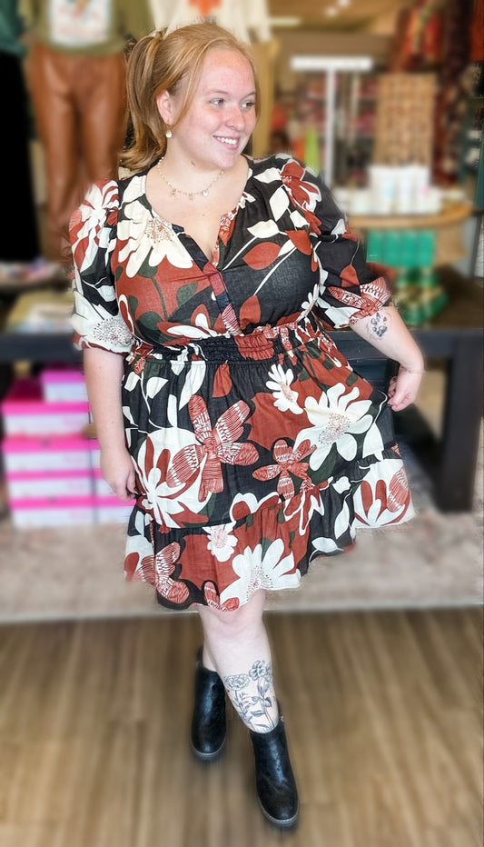 Foxy Florals Dress (XL to 2XL)