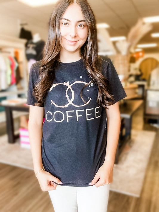 Designer Inspired Coffee Graphic Tee (Small to 3X)