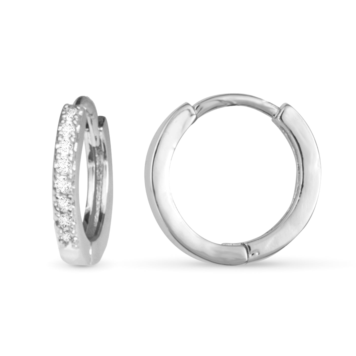 Silver Add A Charm CZ Hoop Earrings