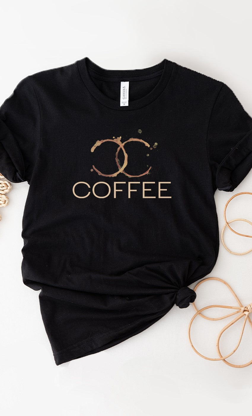 Designer Inspired Coffee Graphic Tee (Small to 3X)