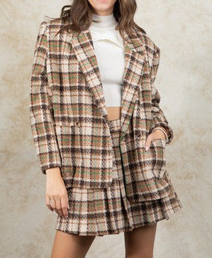 Givin' Us Vibes Black Preppy Plaid Shacket (Small to Large)