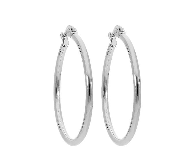 Qudo Creole Valentano Silver Earring (1.18")