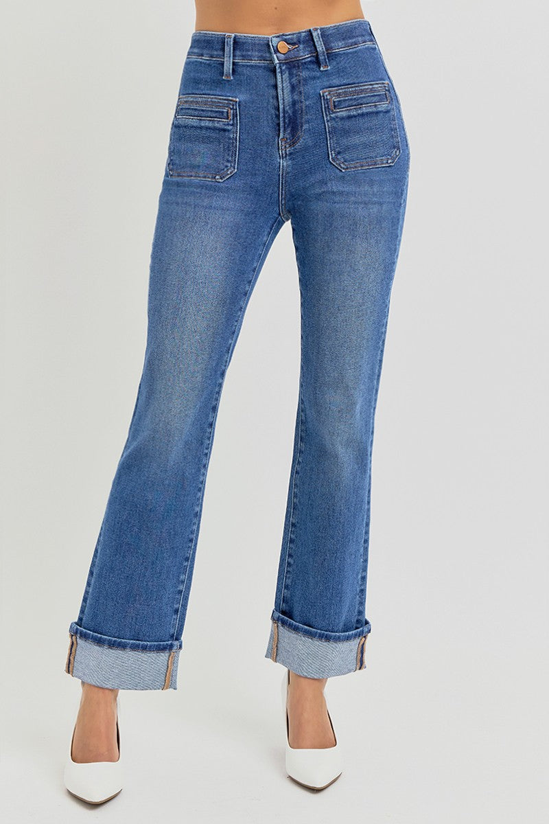 Harley High Rise Ankle Cuff RISEN Denim