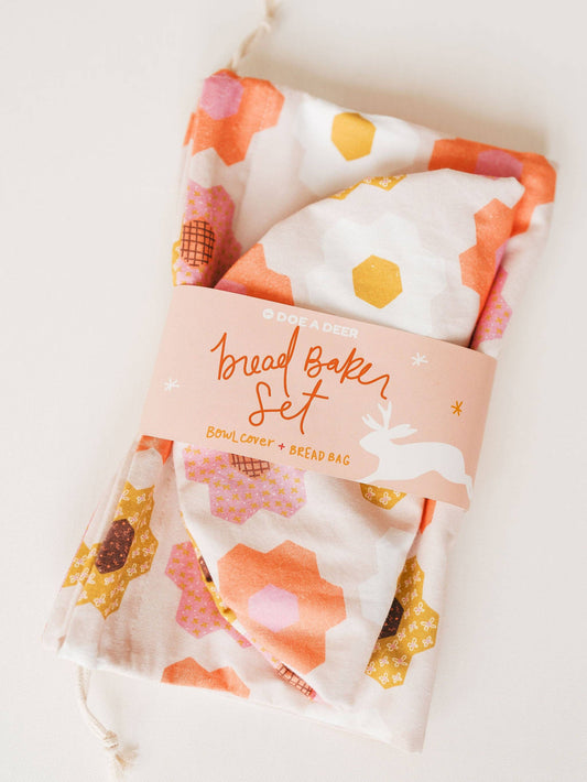 Flower Garden Bread Baker Set | Bread Bag & Bowl Cover