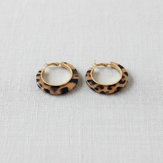 Leopard Pattern Circle Earrings