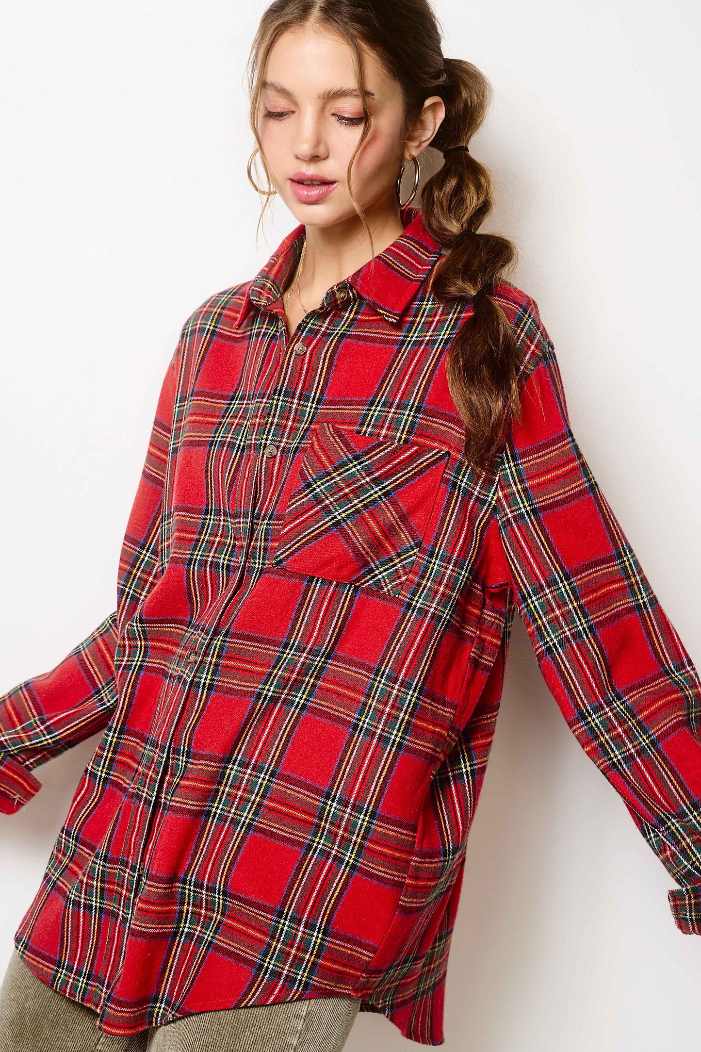 Pretty in Plaid Button Up Shirt (Small to Large)