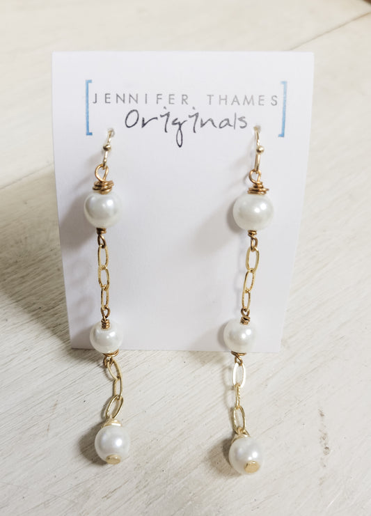 Pearl Drop Earrings (Jennifer Thames Originals)