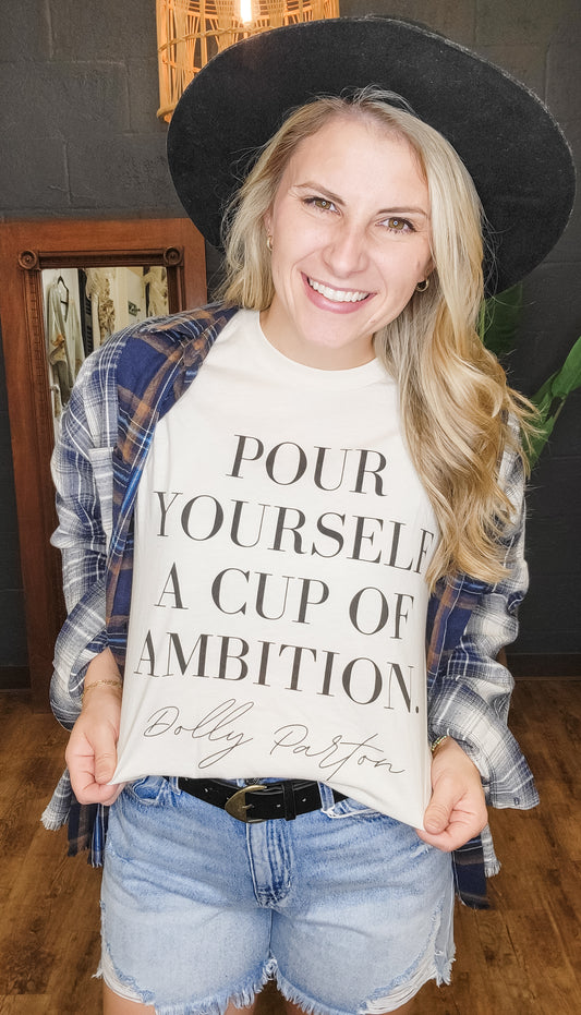 Ivory Cup of Ambition Oversized Graphic Tee (Small to Large)