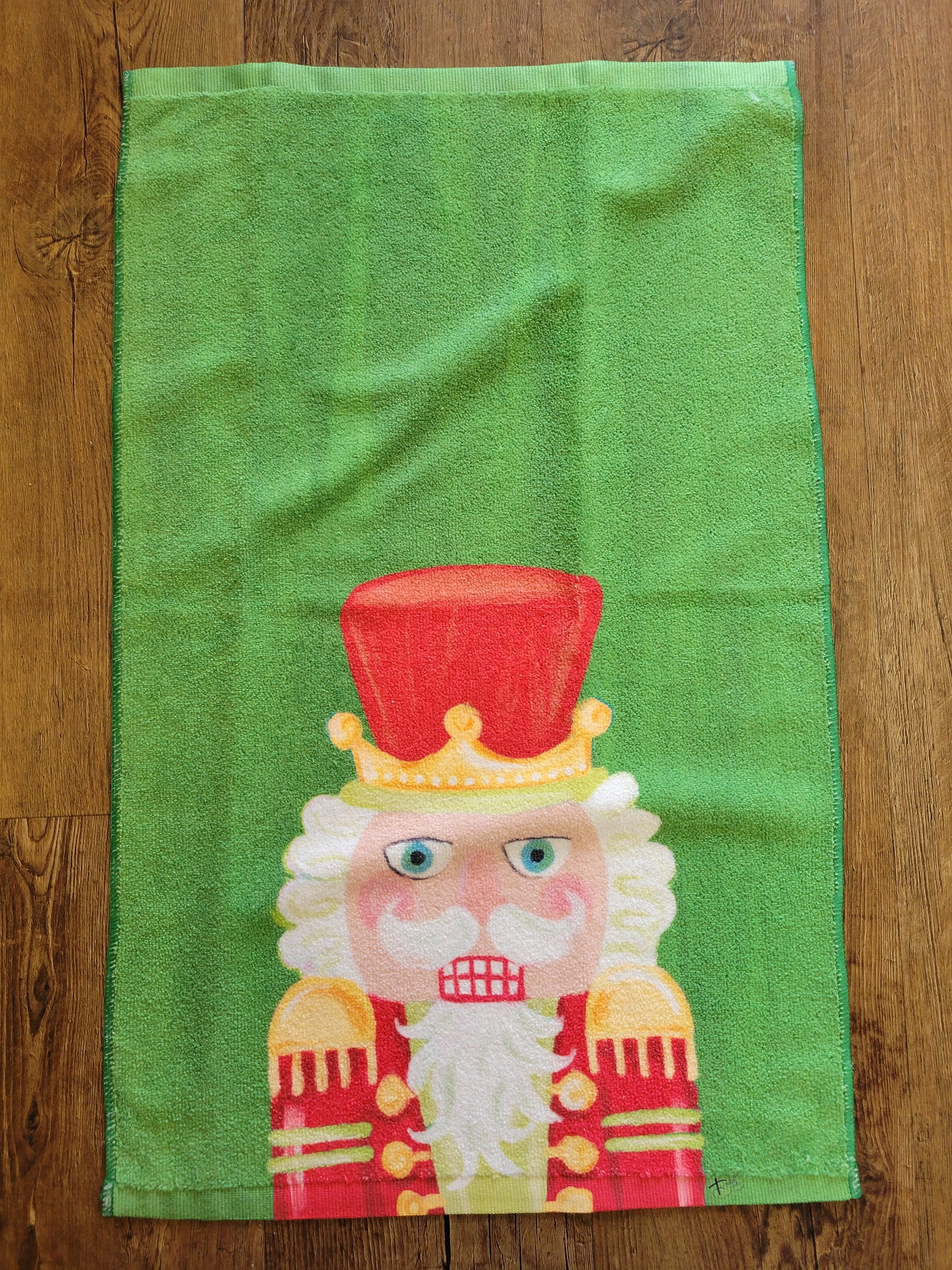 Mr. Nutcracker Red & Green Tea Towel