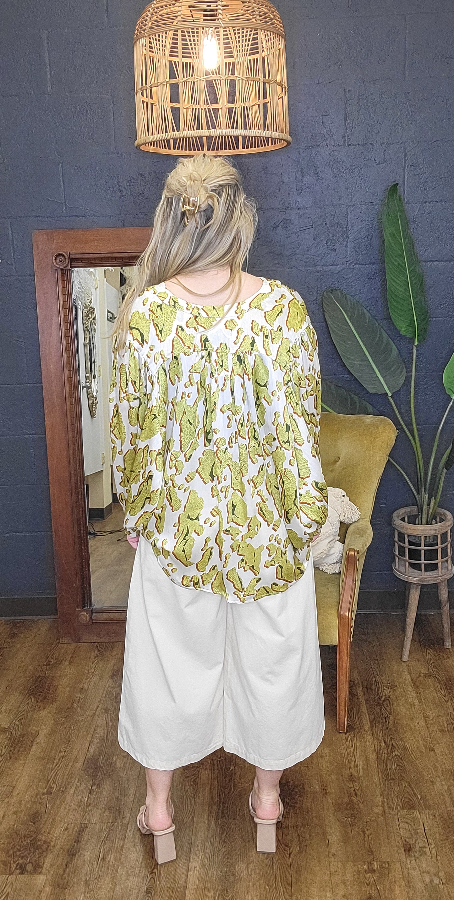 Walking in the Wind Printed Blouse 2 Colors (Small to Large)