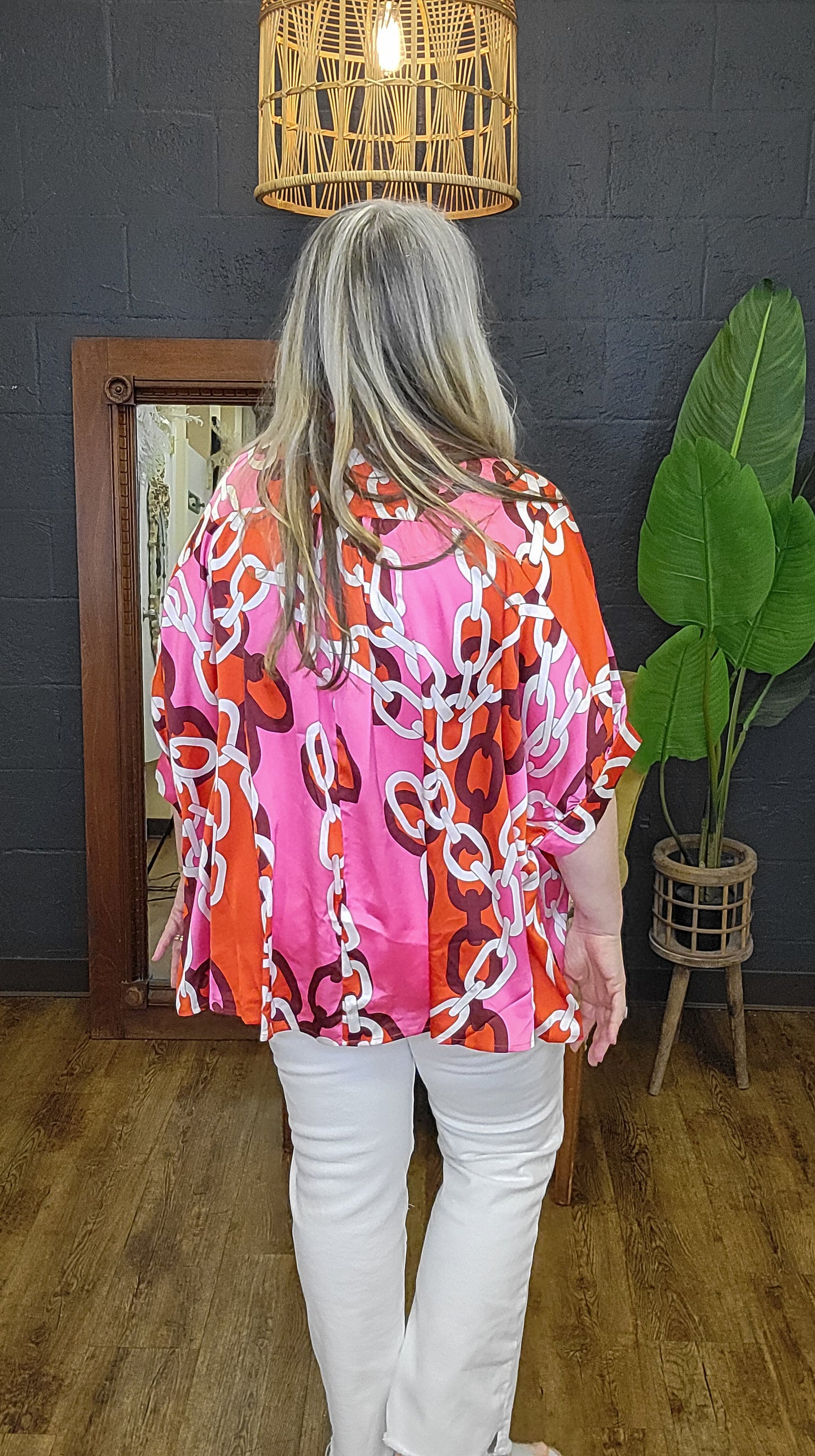 Chain Breaker Printed Blouse 2 Colors (Small to Large)