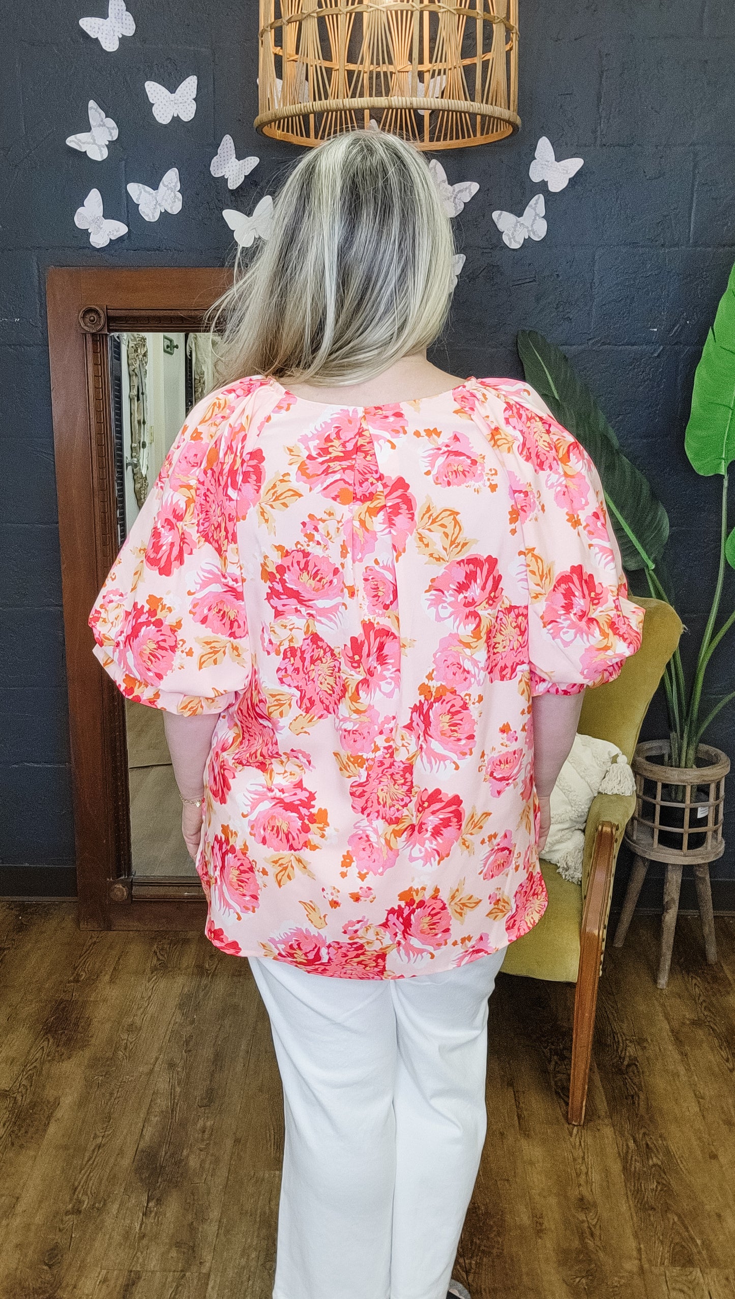 The Allyson Claire Floral Print Blouse (XL to 2X)