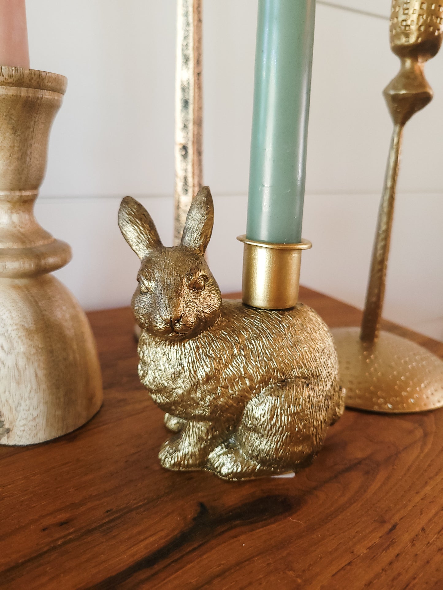 Gold Bunny Tapered Candle Holders (2 Styles)