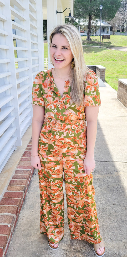 Fiona Floral Jumpsuit (Small to Large)