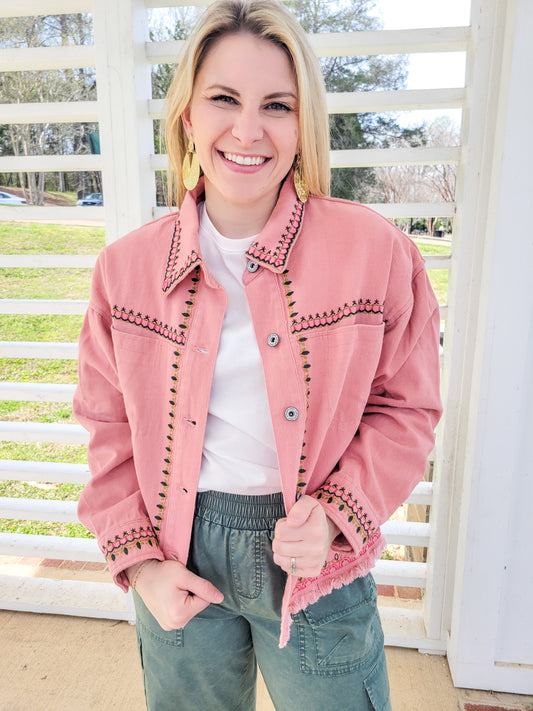 The Emory Rose Embroidered Jacket (Small to Large)