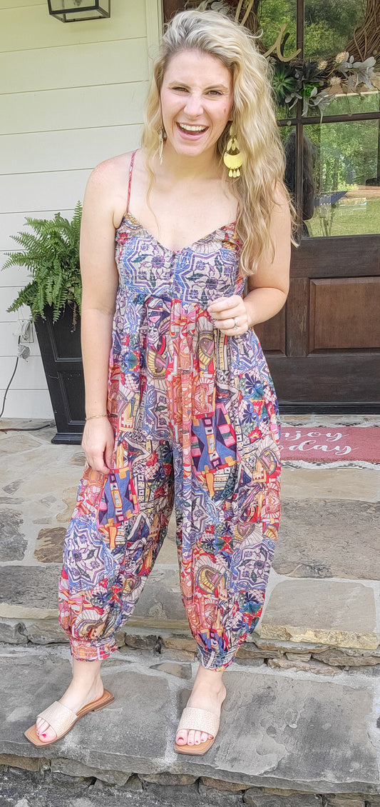 Maddie Medallion Jumpsuit (Small to Large)