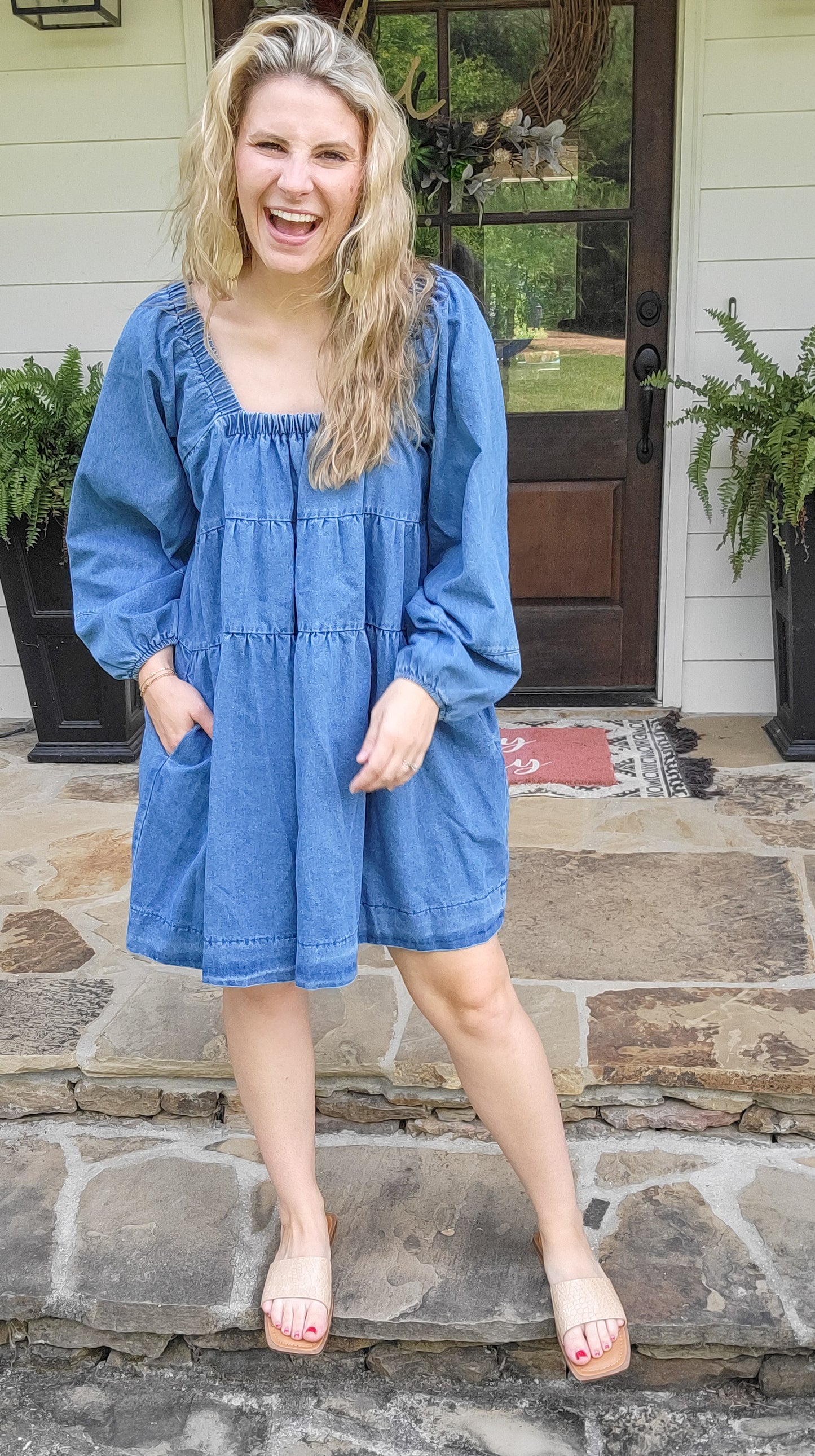 Daisy Mae Denim Dress (Small to Large)