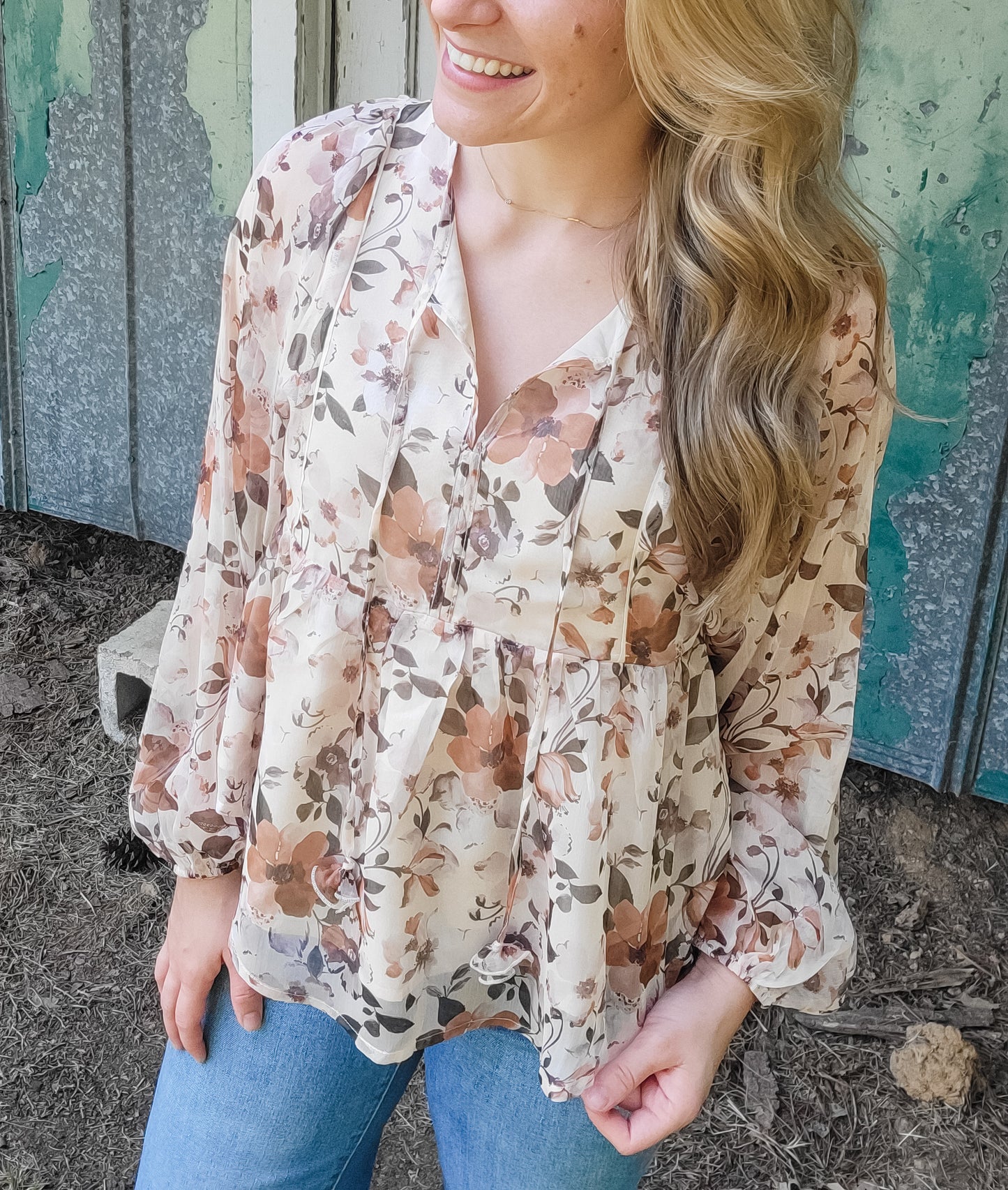 The Nadine Floral Print Blouse (Small to Large)