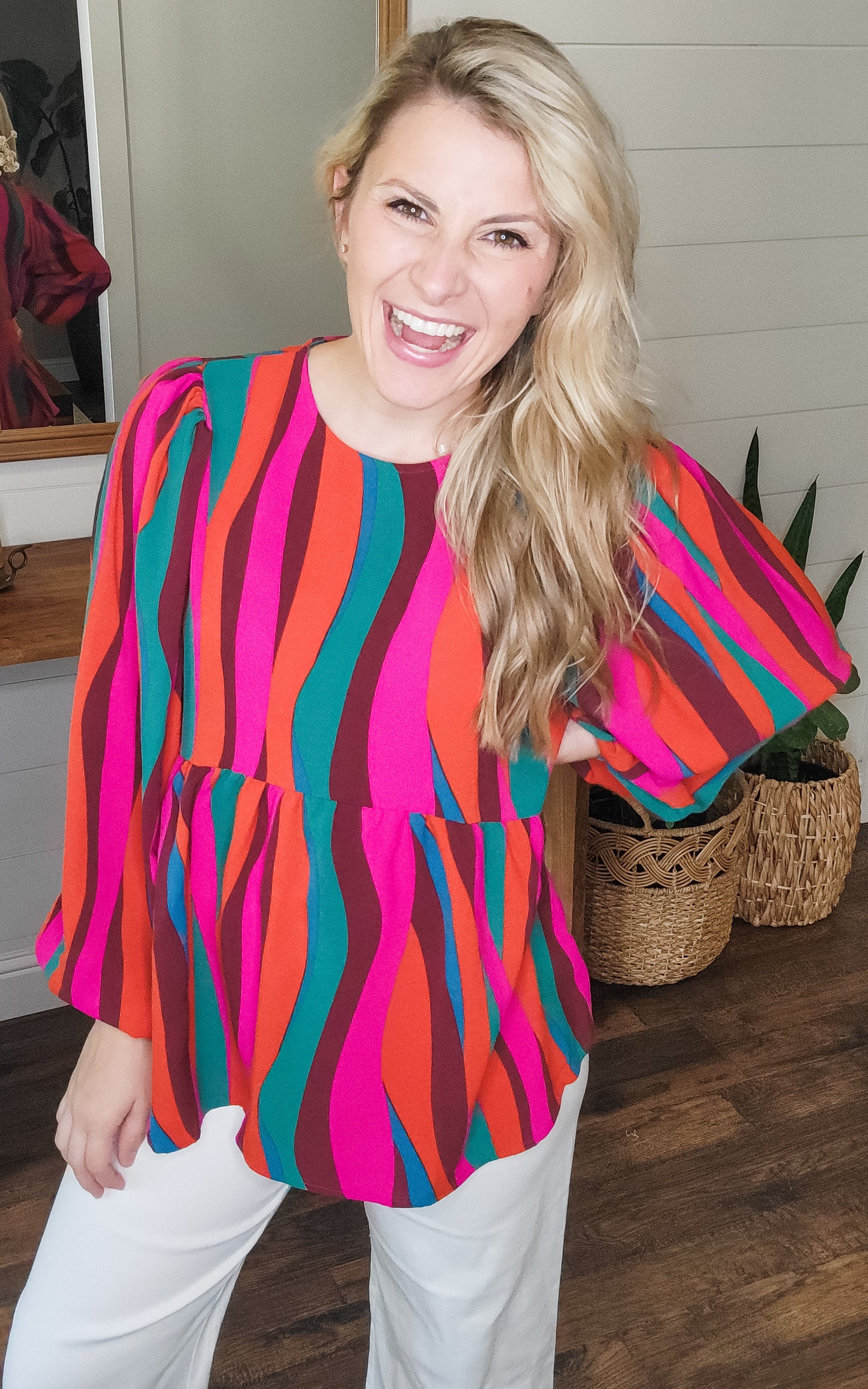 Lovin' the Limelight Long Sleeve Blouse (Small to Large)