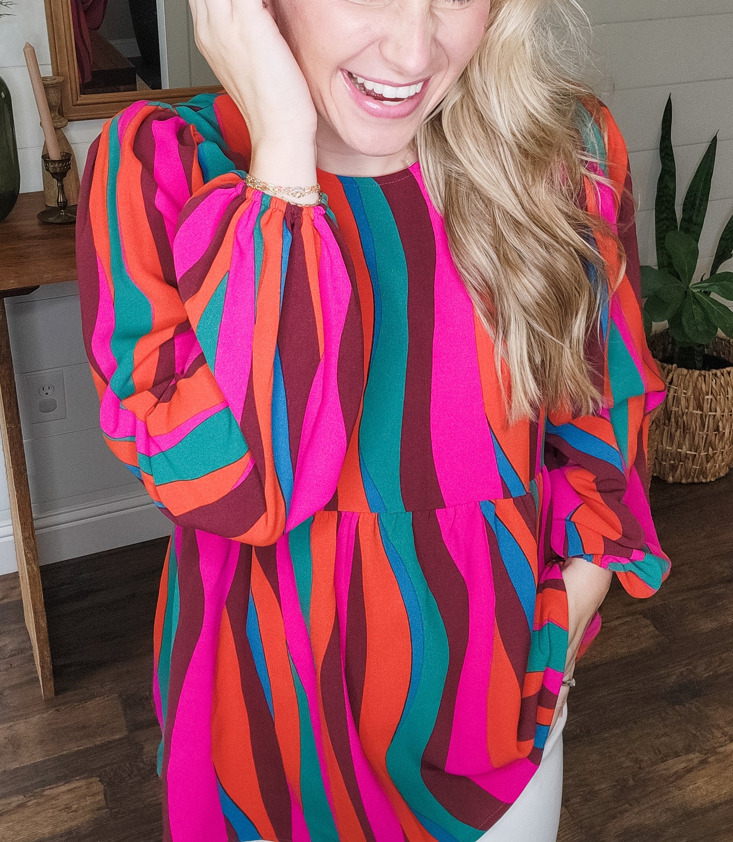 Lovin' the Limelight Long Sleeve Blouse (Small to Large)