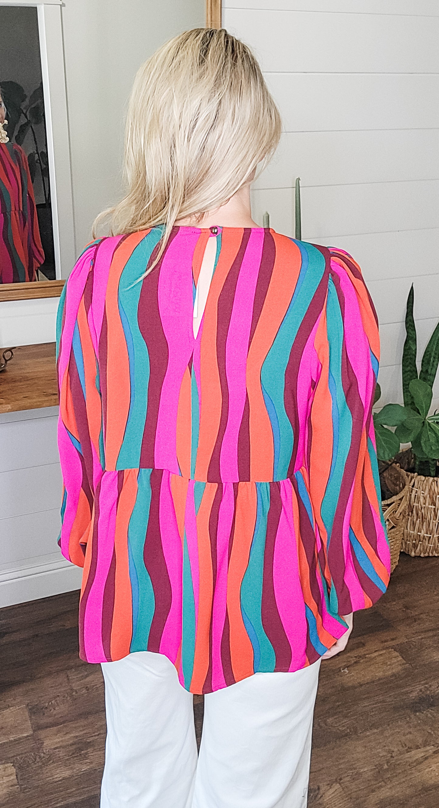 Lovin' the Limelight Long Sleeve Blouse (Small to Large)