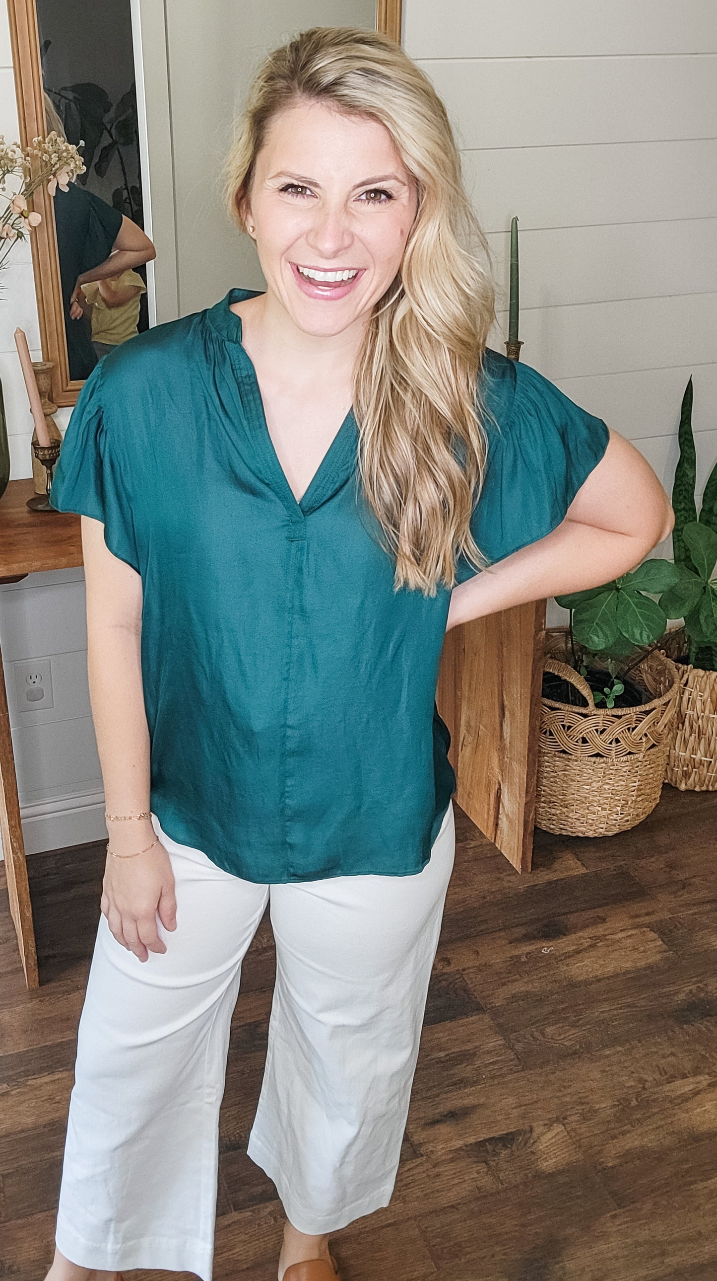 Always Perfect Flutter Sleeve Top (Small to Large)