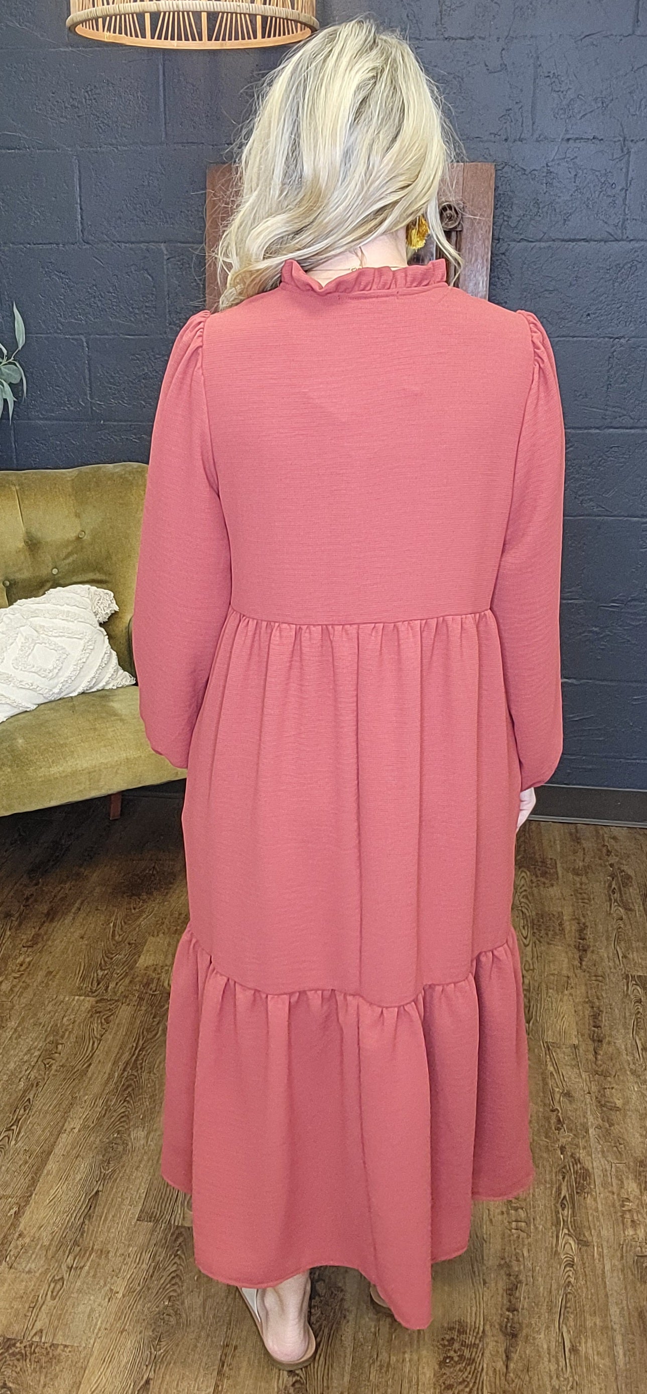 Wildflower Long Sleeve Maxi Dress with Pockets (Small to Large)