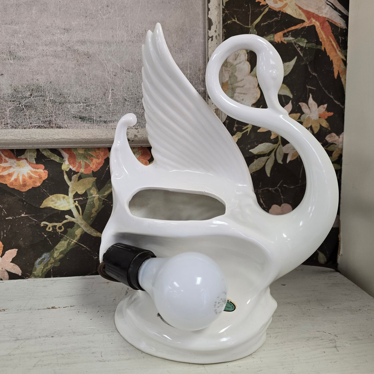 Vintage Swan TV Lamp