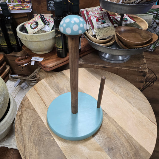 Hand Painted Towel Holder with Mushroom on Top