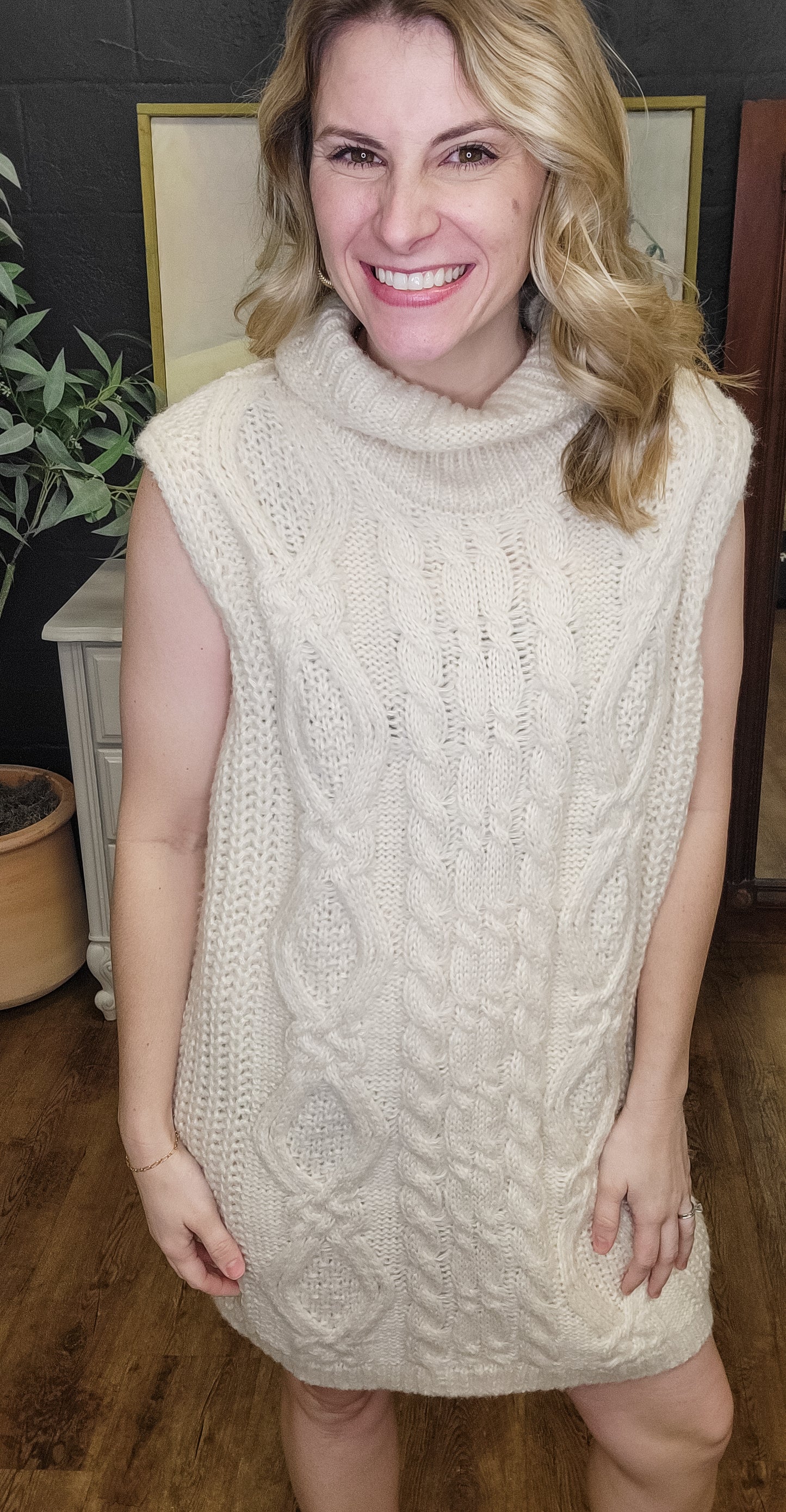 Out of the Woods Cowl Neck Sweater Dress (Small to Large)