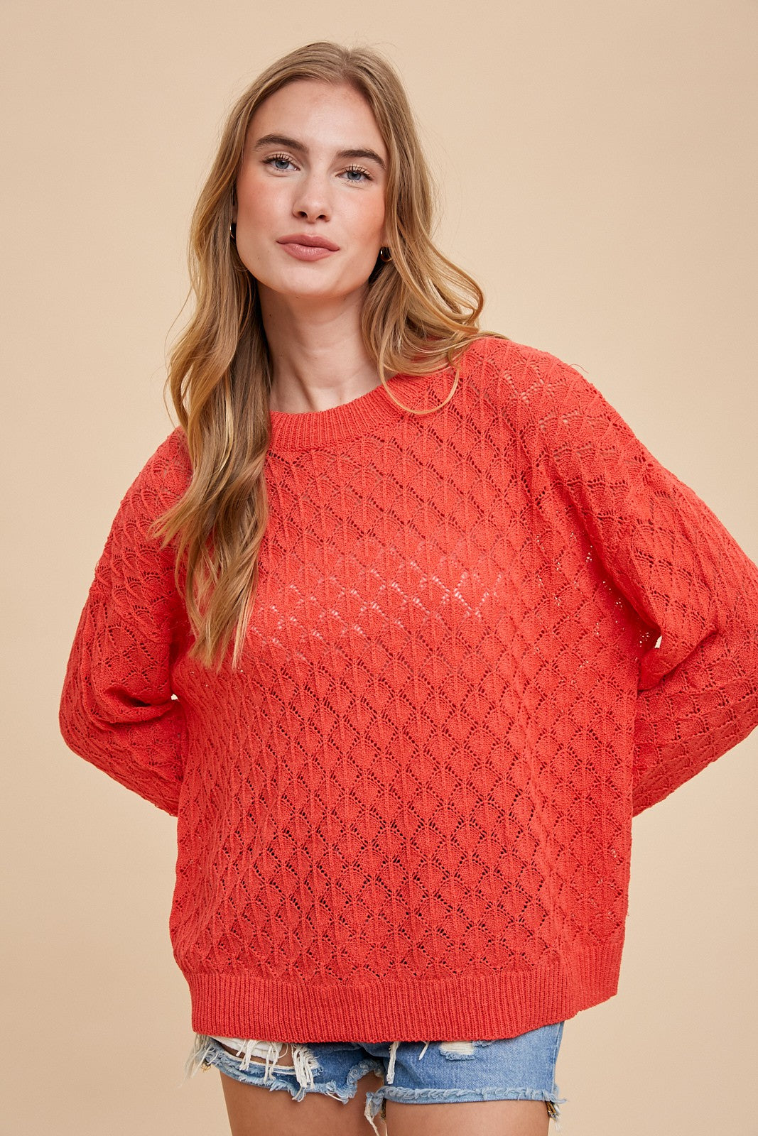 Warm Days Open Weave Lightweight Sweater