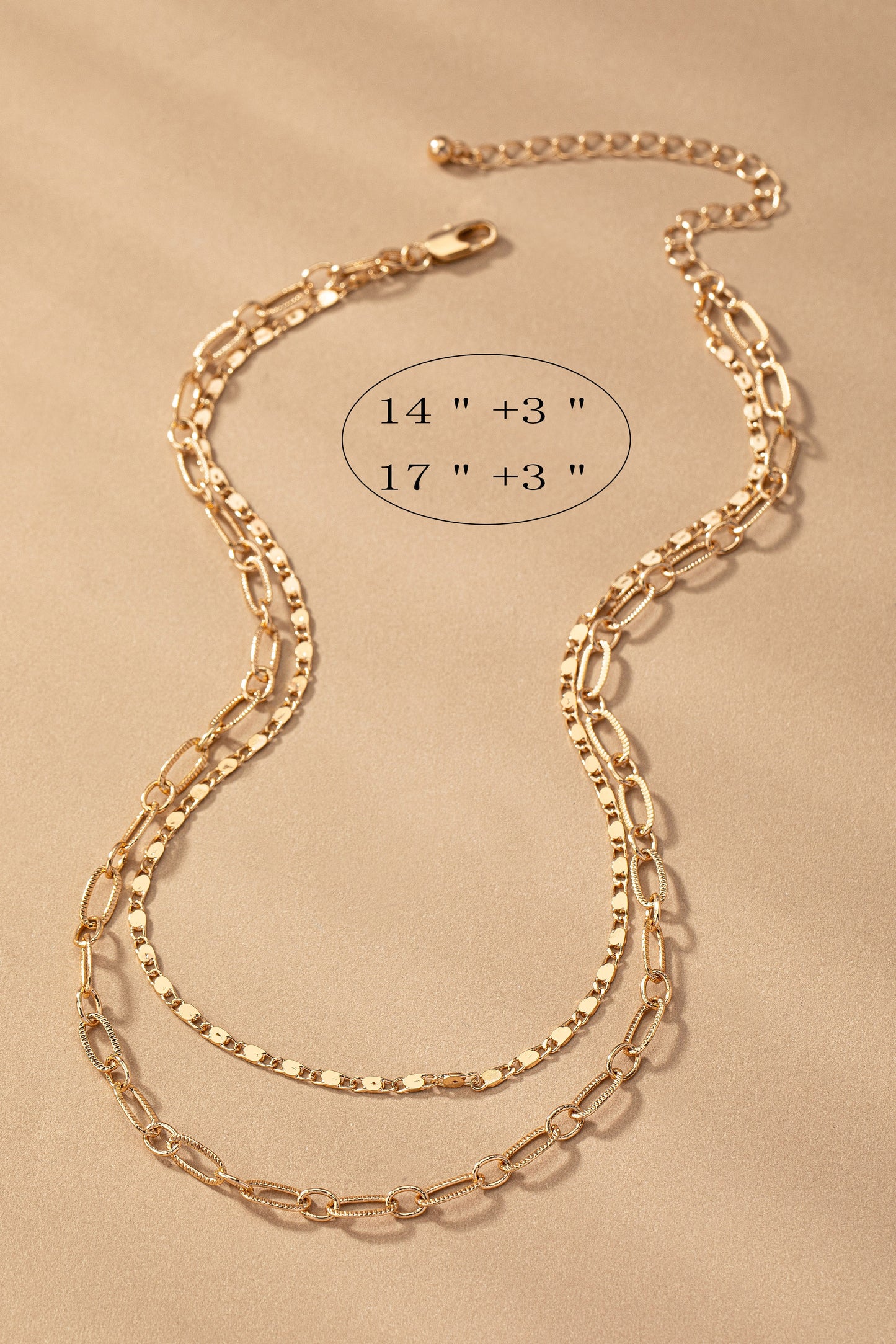 2 Layer Mixed Chain Necklace