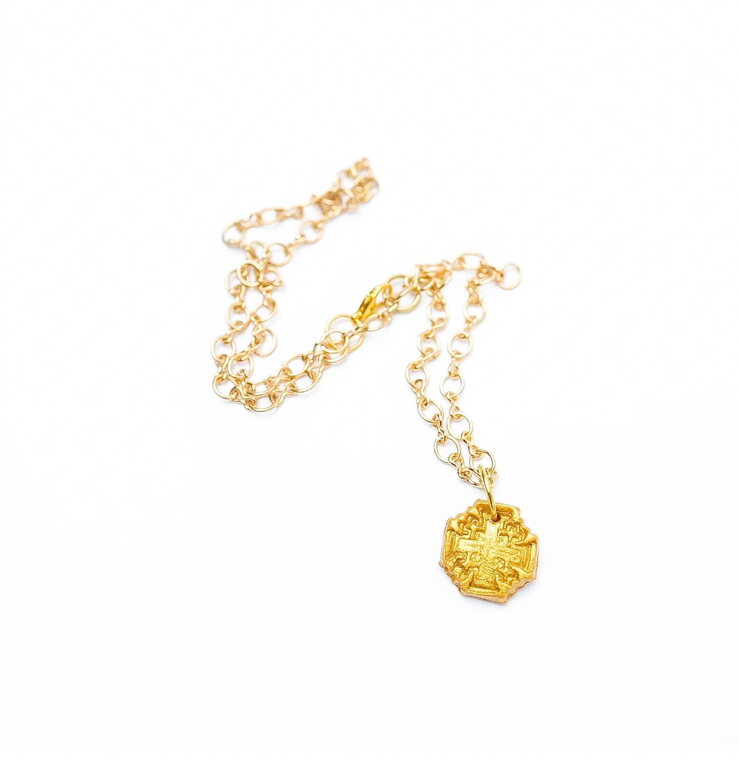 Gold Plated Chain with Tiny Jerusalem Necklace