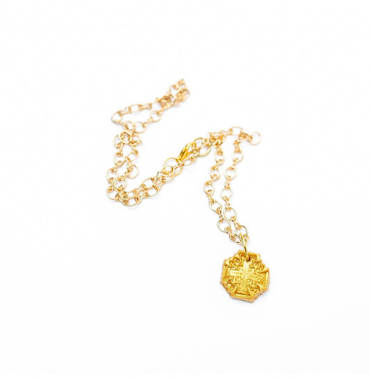 Gold Plated Chain with Tiny Jerusalem Necklace