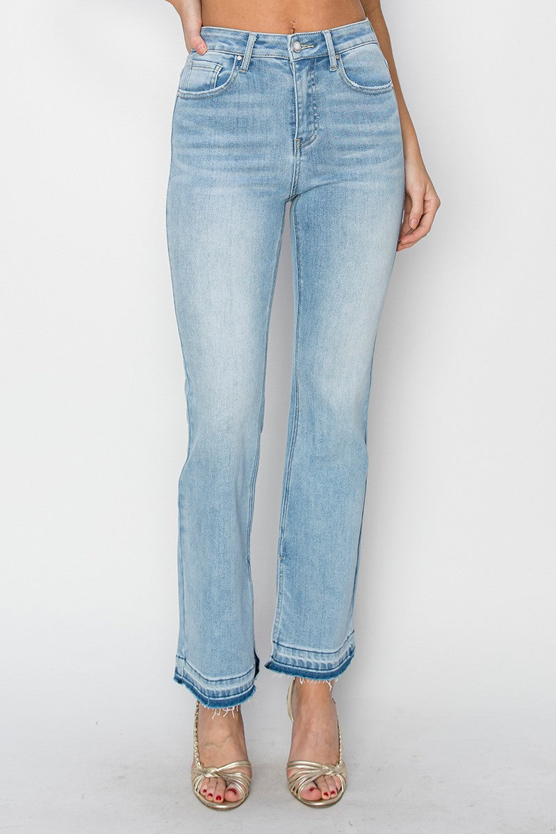 Central Avenue Plus Size High Rise Jeans with Raw Hem