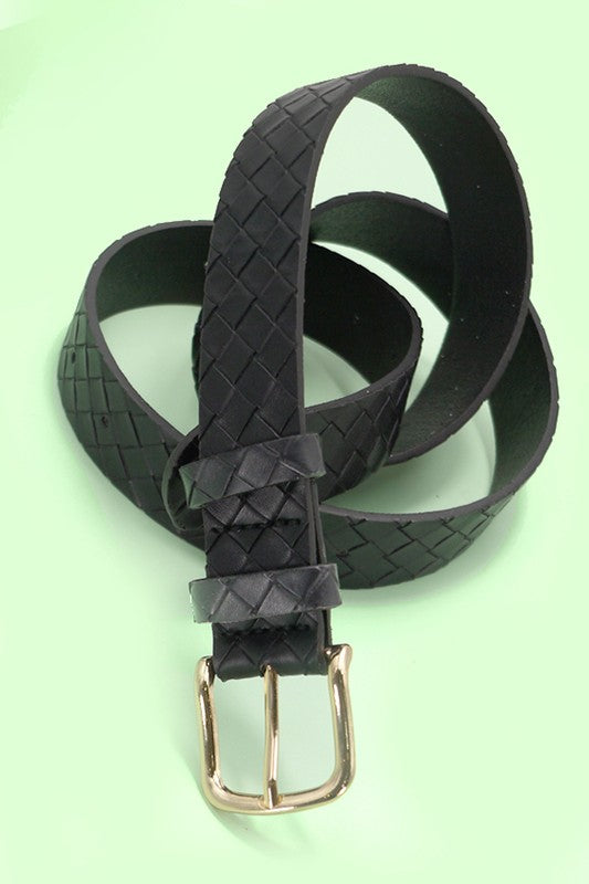 Classic Braided Weave Style Faux Leather Belt, 2 Colors