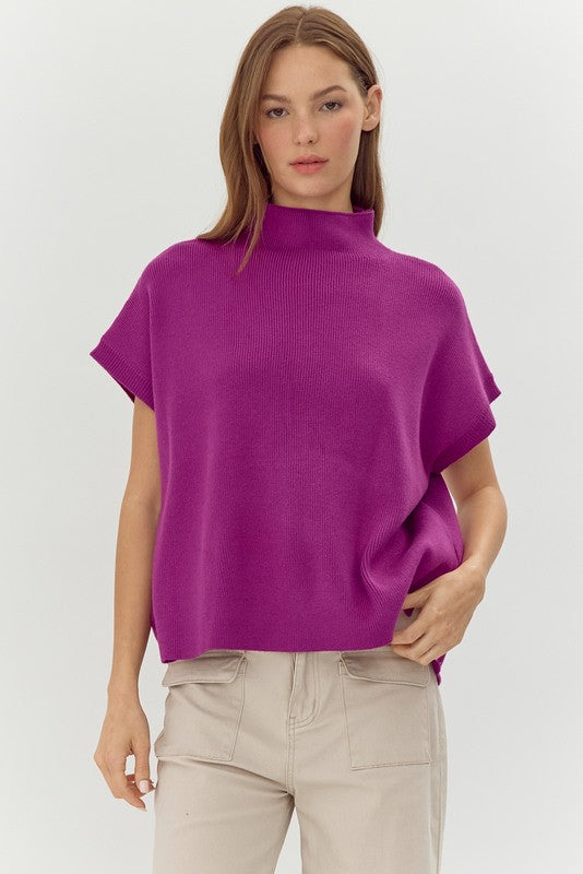 Fond Memories Ribbed Knit Short Dolman Sleeves Top, 9 Colors (Small to XLarge)