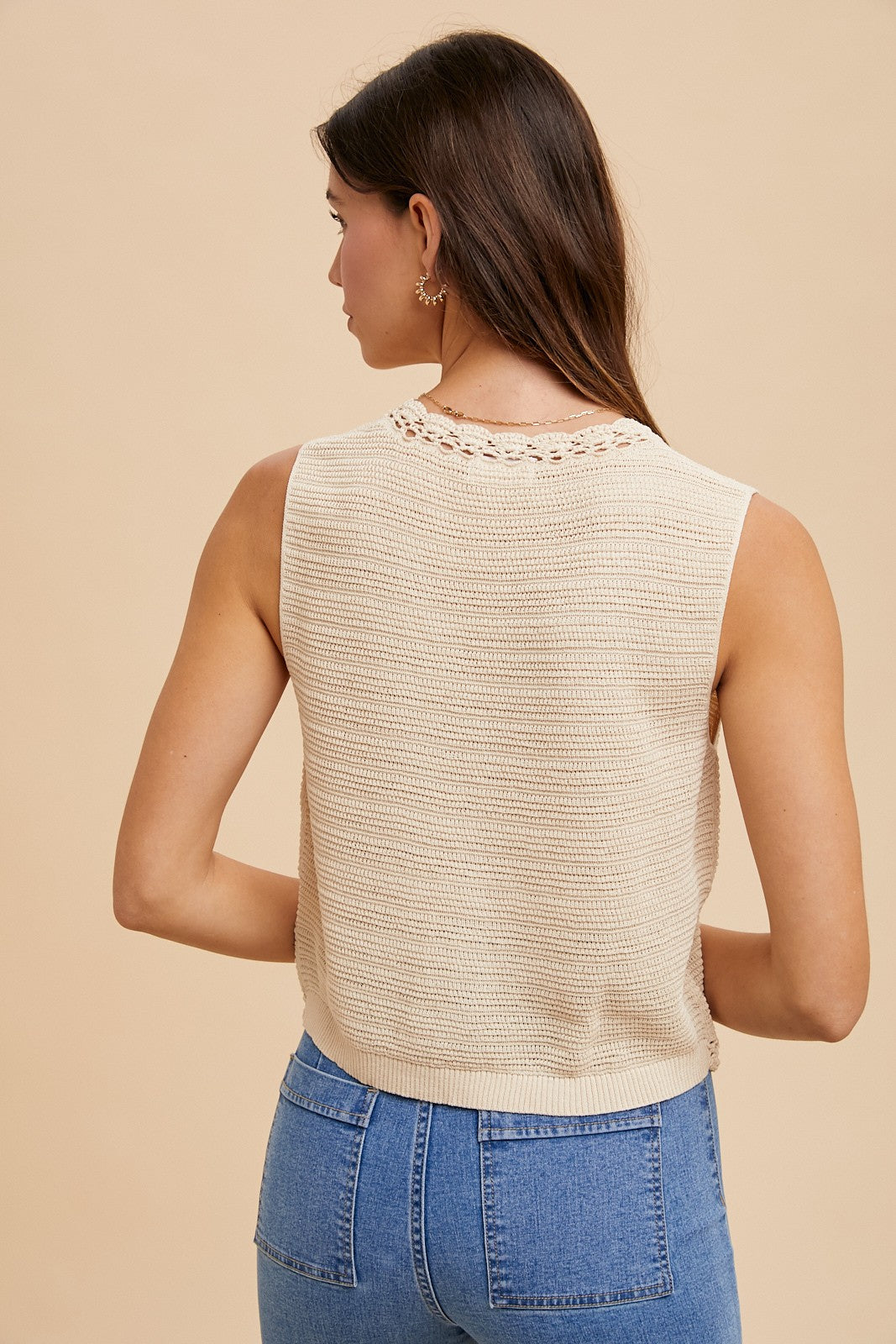 Sweet Caroline Crochet Sweater Vest (Small to XLarge)