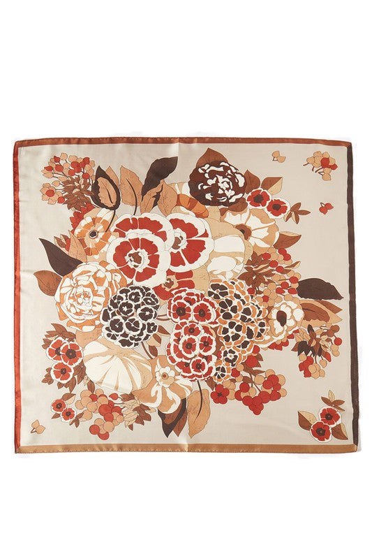 Various Flower Print Scarf