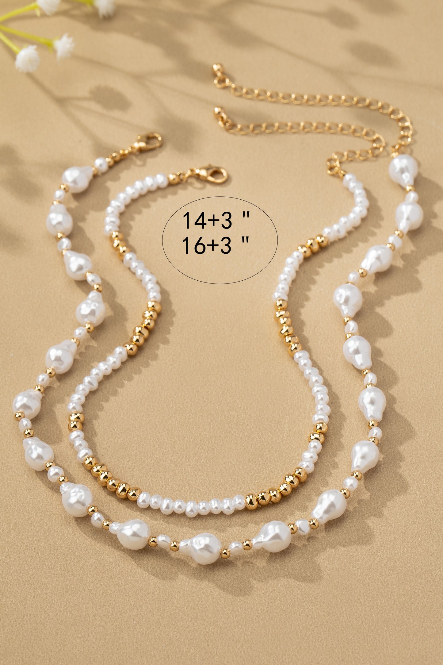 Necklace Set with Pearls and Spacers