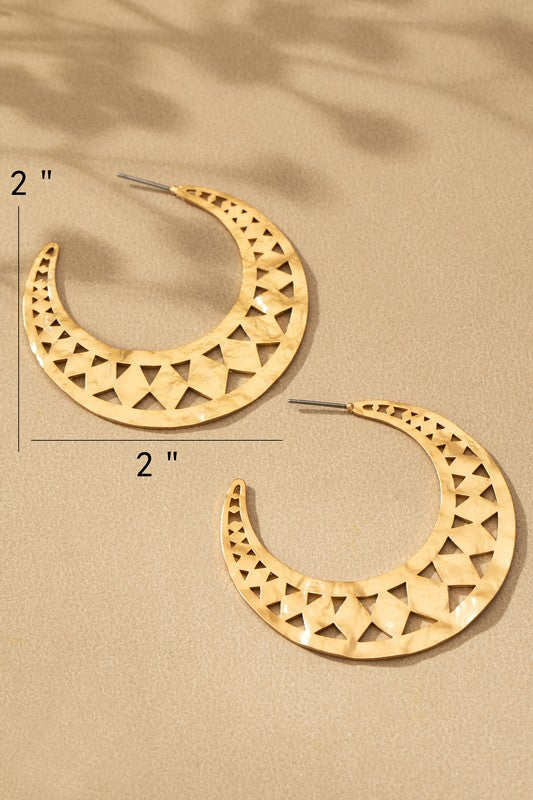 Hammered Crescent Earrings