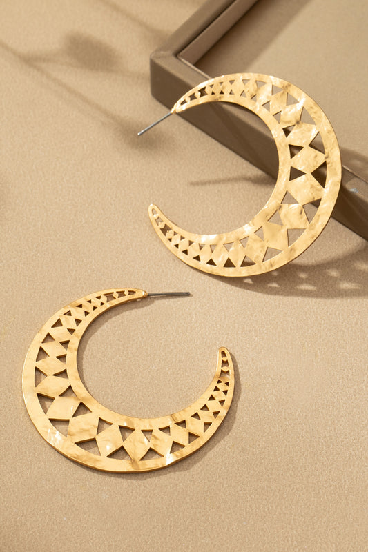 Hammered Crescent Earrings