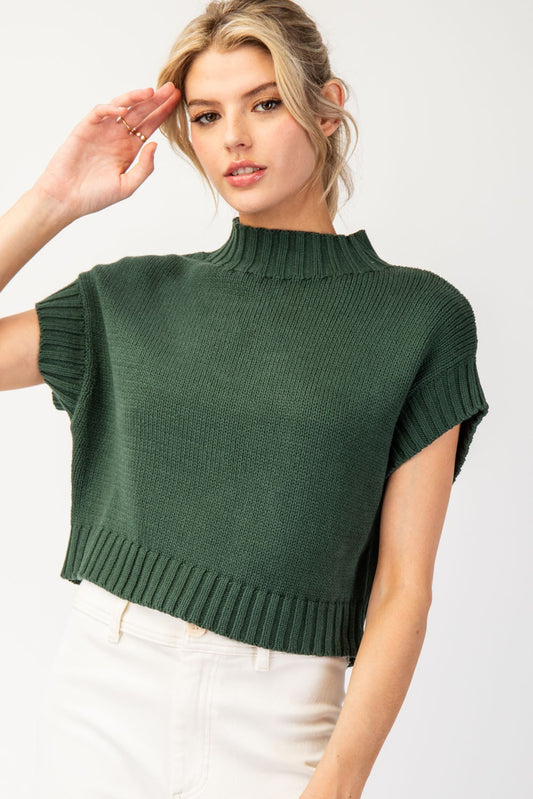 The Ellie Emerald Green Crop Style Sweater (Small to Large)