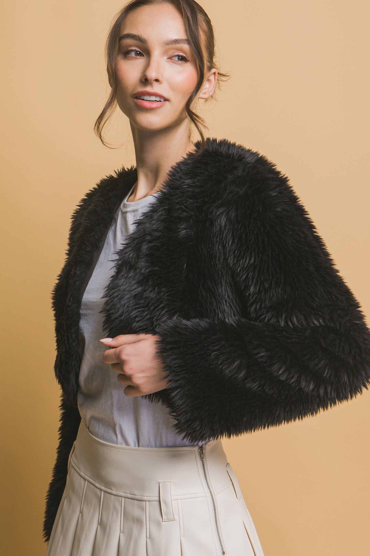 Fiona Fur Crop Jacket (Small to Large)