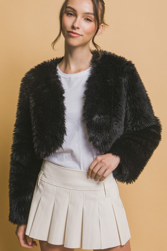 Fiona Fur Crop Jacket (Small to Large)