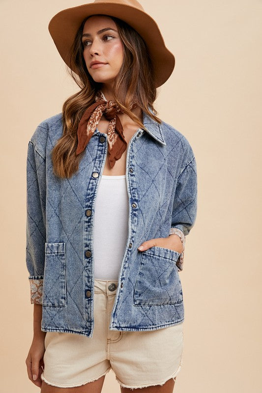 The Annie Quilted Denim Jacket (Small to XLarge)