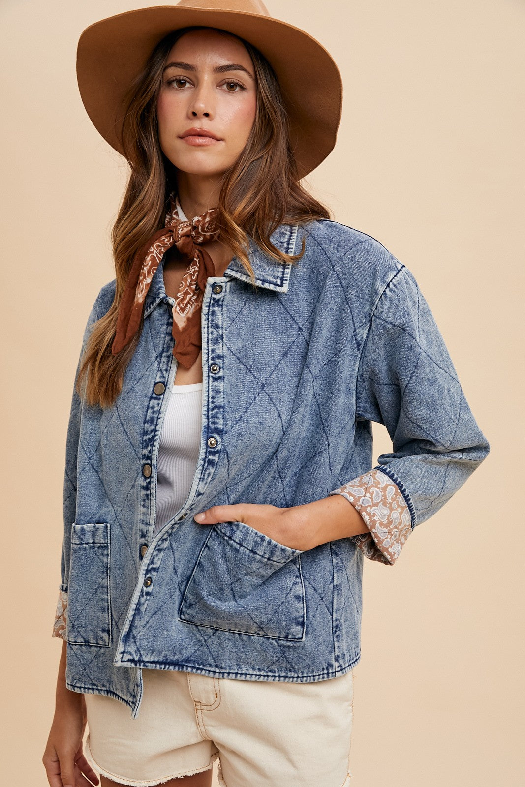 The Annie Quilted Denim Jacket (Small to XLarge)