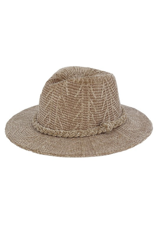 Chenille Patterned Fedora, 3 Colors