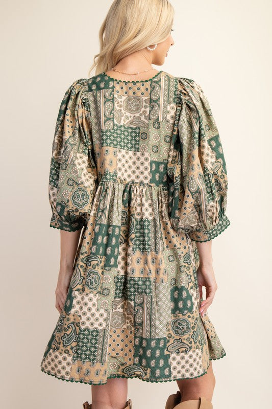 The Jessica Paisley Print Dress (Small to Large)