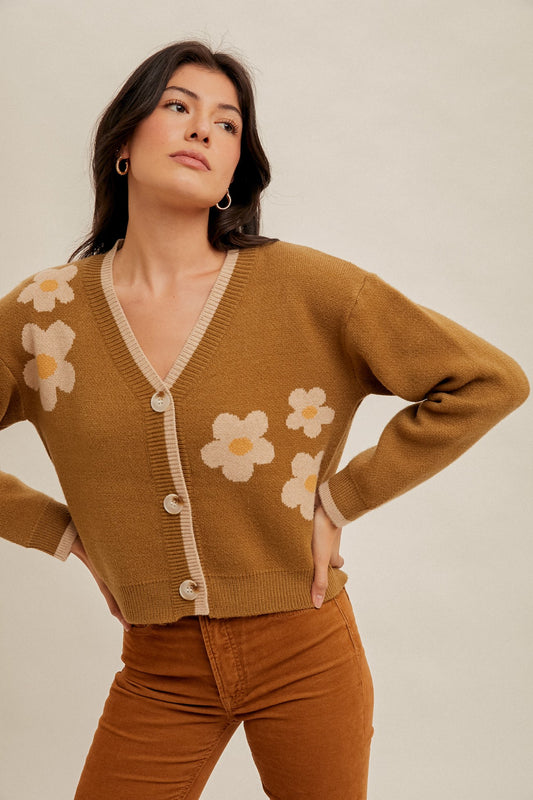 Woodland Flower Cropped Sweater (Small to Large)